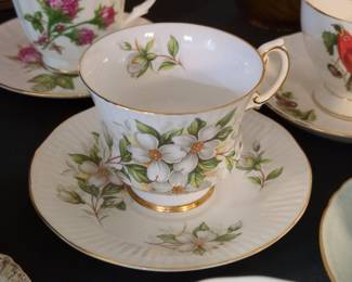 Vintage Dogwood Teacup and Saucer Set