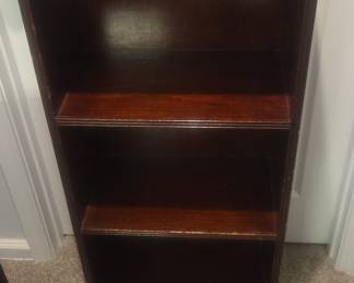 Dark Wood Three-Shelf Bookcase