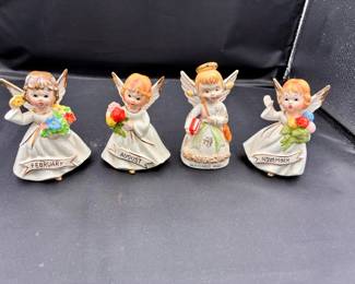 (4) Birthday Angel Figurines