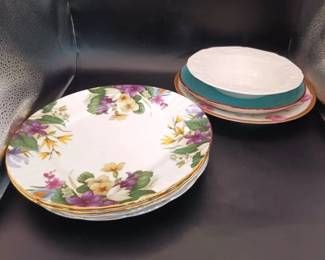 (7) Assorted Patterned Dishes ft. Duchess Fine Bone China