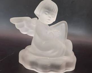 1995 Goebel Hummel Crystal Angel Figurine Avon Candle Holder