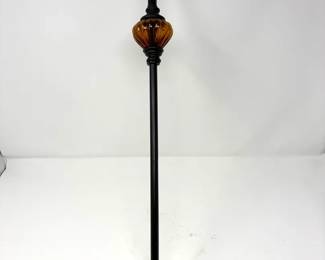 Metal & Amber Glass 22” Felt Base Lamp