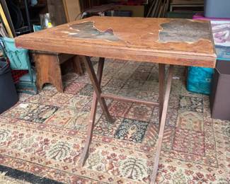 vintage wooden folding card table