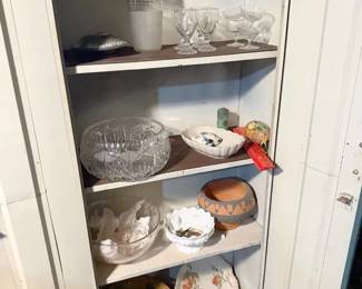 Vintage Glass And China Lot (Shelf Not Included)