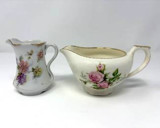 (2) Pretty Floral Creamers