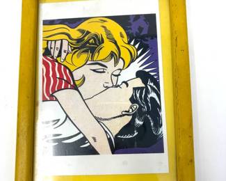 Lichtenstein ‘Kiss’ Printed/Framed Postcard