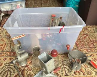 vintage kitchen items and tools lot