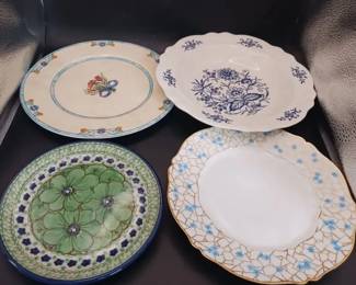 (7) Floral Plates ft. Dresden Homer Laughlin, Limoges & Polish Pottery