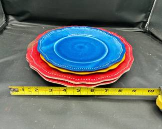 (4) Colorful Hard Plastic Plates