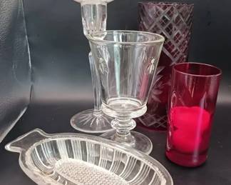 (5) Glassware & Candle Holders ft. Wedgwood