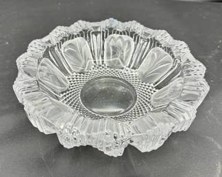 Vintage Crystal Intaglio Tulip Trinket Tray