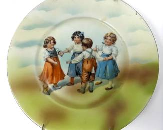Austrian Children Playing 7.5” Decorative Hanging Plate