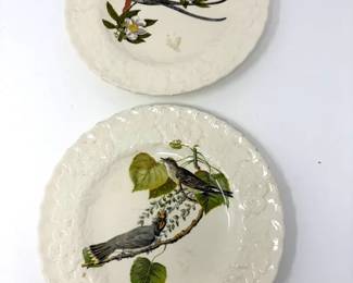 (2) 9” Stunning Audubon Bird Plates, Kingbird & Flycatcher