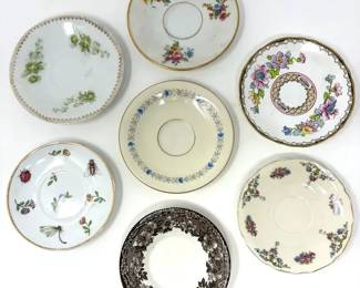 (7) Pretty Assorted Teacup Saucers ft. Limoges