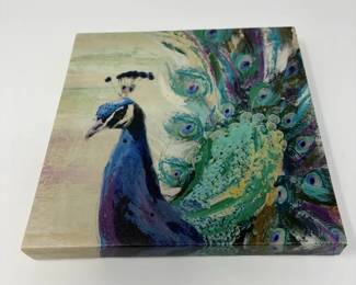 7” Peacock Graphic on Canvas