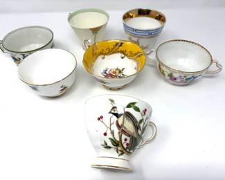 (7) Assorted Porcelain Teacups ft. Paragon & Rare 1913 Johnson Bros "Fushan"