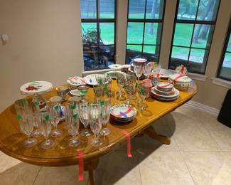 Crystal, Christmas china and serving pieces
