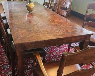 western dining table & 10 chairs 8ft8in