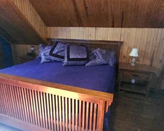 stickley style king bed and nightstands