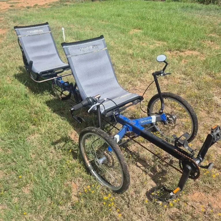 01 Blue TerraTrike Rover Recumbent Tandem Tricycle