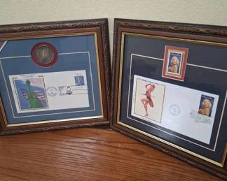 Framed First Day StampCovers Marilyn Monroe And Statue Of Liberty