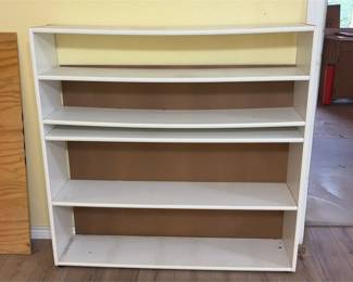 white book shelf
