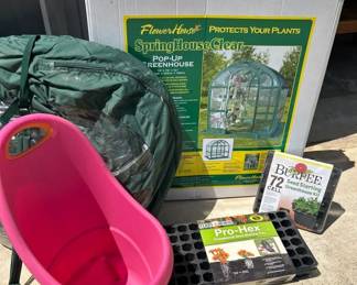 Pop Up Greenhouse With Seed Starter Kit And Rolling Cart