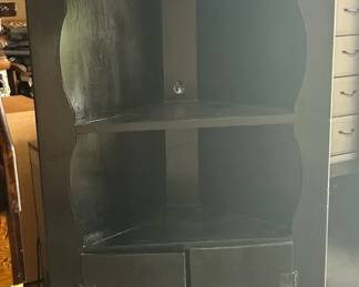 Black Corner BookshelfCabinet