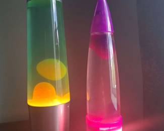 Green And Pink Lava Lamps