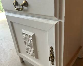 White Painted Wood Bedside Cabinet