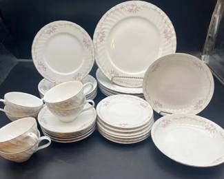 Porcelain China Gold Standard Pink Rose Set Of 6 2 Bowls