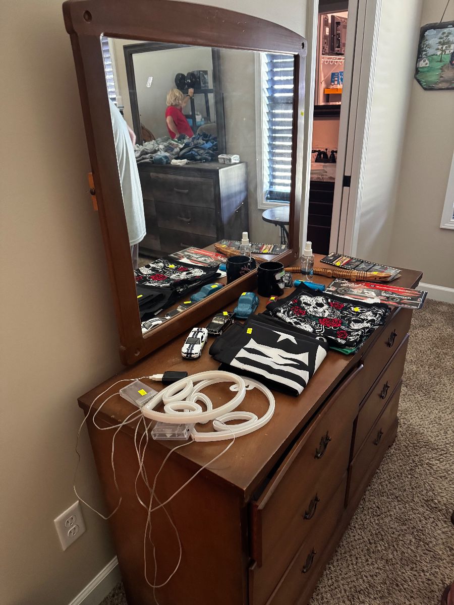 Wooden Dresser with Mirror