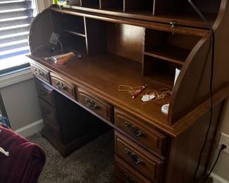 Wood Roll Top Desk