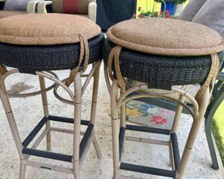 Tommy Bahama Rattan Stools