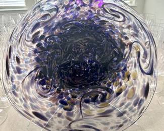 Hand Blown Art Glass Platter