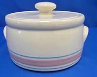 Striped Ceramic Bean Pot