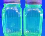 Vintage Green Uranium Glass Shaker & Spice Jar