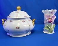 Bohemia Porcelain Soup Tureen & NKH Fleur Vase