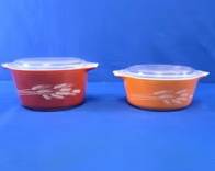 (2) Vintage Pyrex Autumn Harvest Casserole Dishes