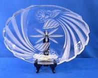 Clear and Frosted Glass Oval Platter