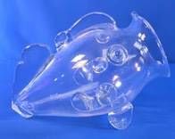 Clear Art Glass Fish Pitcher