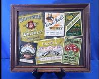 Framed Vintage Jack Daniel's Whiskey Label Collection