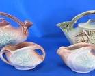 (2) McCoy Art Pottery Teapots and Cream and Sugar