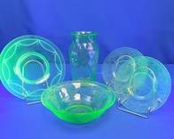 (5) Pieces of Vintage Green Uranium Depression Glassware