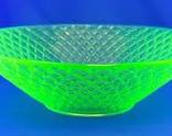 Green Depression Glass Diamond Pattern Bowl