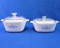 (2) Corning Ware Cornflower Blue Casserole Dishes