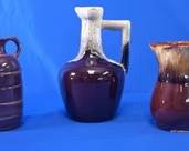(3) Vintage Brown Drip Pitchers