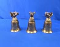 (4) Cast Brass Dog & Hare Stirrup Cups
