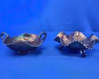 (2) Iridescent Carnival Glass Bowls Including Northwood