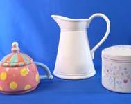 Ceramic Teapot, Pitcher & Canister